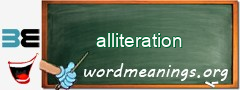 WordMeaning blackboard for alliteration